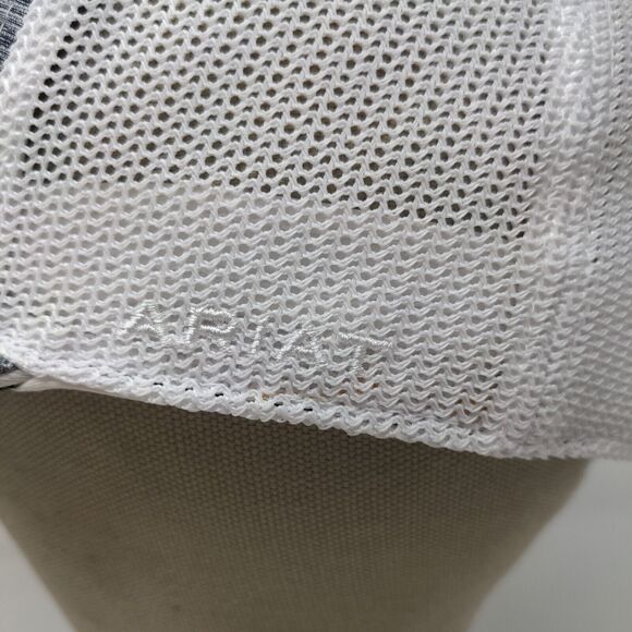 Ariat Men's Snapback Mesh Back Hat Gray White Breast Cancer Awareness Logo - Picture 6 of 14